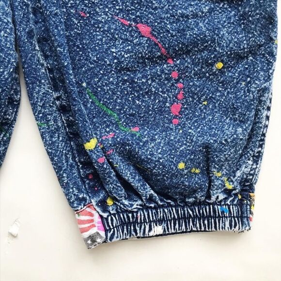Vintage Vinys Jean paint splatter overalls jumper VGUC tagged as 5-6Y fits 2/3T - Picture 8 of 10